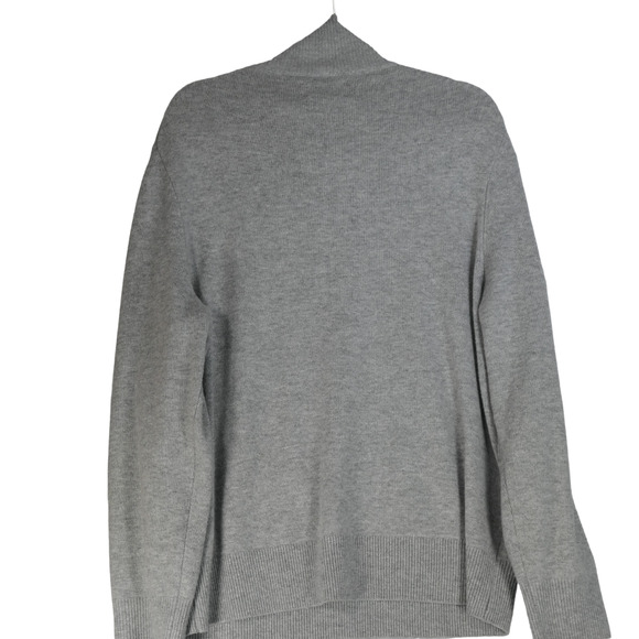 Calvin Klein Wool Cashmere Gray Sweater Men Large Long Sleeve Mock Neck Logo - Picture 5 of 9